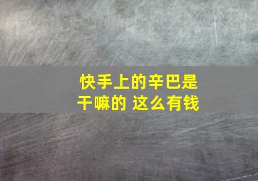 快手上的辛巴是干嘛的 这么有钱